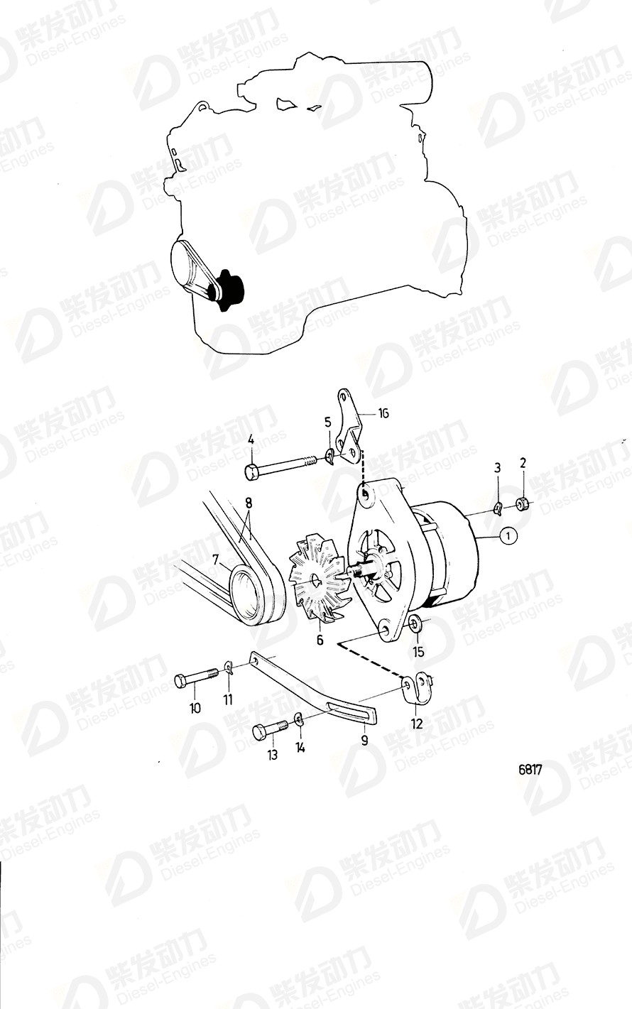 VOLVO Tensioner 847453 Drawing